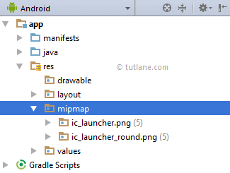 Android App Default App Icon Path in Android Studio