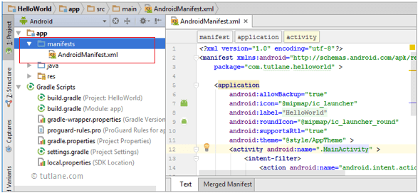 Android App Folder Structure - manifests folder in android app