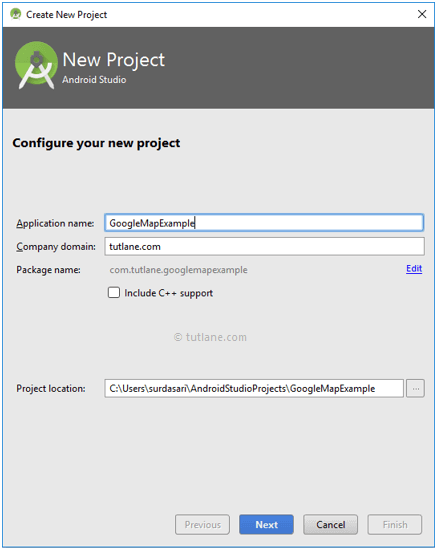 Create a New Android Google Maps API Project in Android Studio