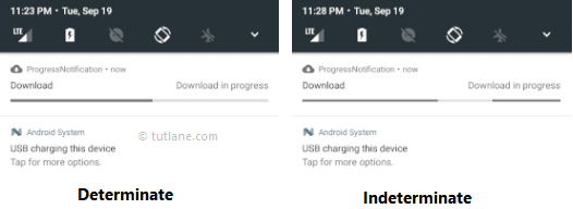 Android Progress Notification in Determinate and Indeterminate Modes