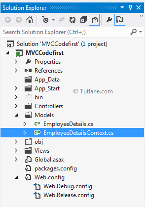 Adding dbcontext file in asp.net mvc application