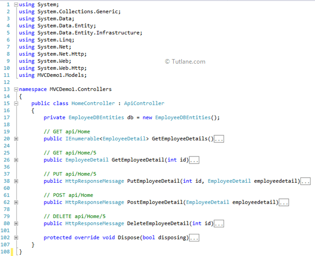 Controller after adding API controller with read/write actions and views, using Entity Framework