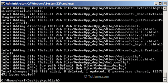 After publish all the files using command prompt process will be like as shown in image