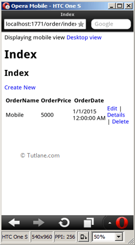 Asp.net mvc index page view in mobile view