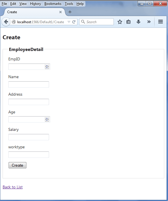 create view output in view scaffold template in asp.net mvc application