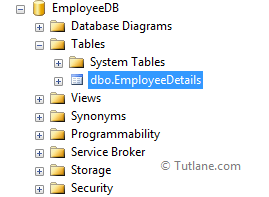 Emplyeedb database in sql server with emplyeedetails table