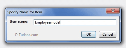 Giving Name to Ado.net model in mvc application
