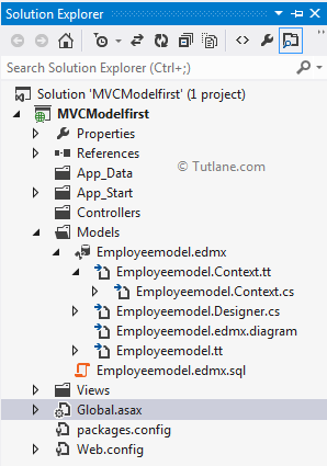 After generate database model in model first approach asp.net mvc application