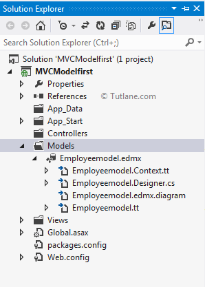 Model First Approach in entity framework asp.net mvc application structure