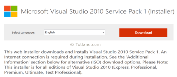 Microsoft Visual Studio 2010 Service Package installation