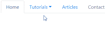 Bootstrap tabs with dropdown menu example result