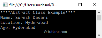 C# Abstract Class Example Result