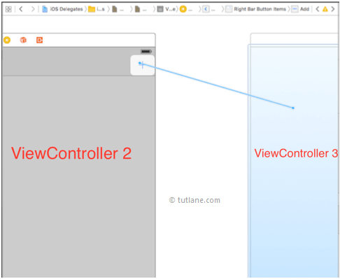 Add bar button to another viewcontroller in ios swift application