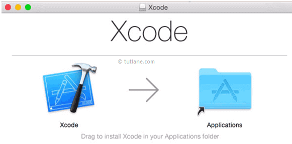 Drag xcode and drop into application folder to install