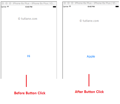 iOS Buttons Application Example Result