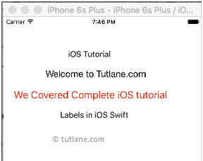 iOS UI Label Control Application Example Result