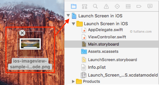 Add image to ios launch screen app project in xcode