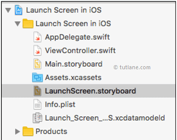 iOS launch screen storyboard in xcode