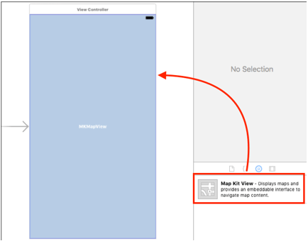 ios mapview add map kit view in storyboard file in xcode