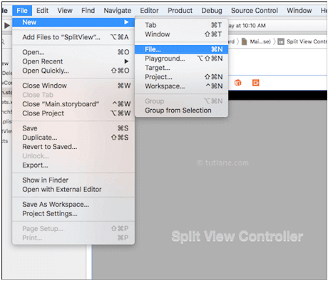 Add new class file in ios splitview application using xcode