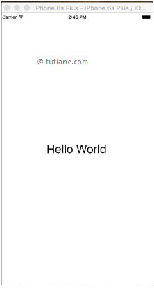 ios hello world application example result