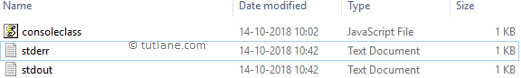 Node.js console class log files in folder