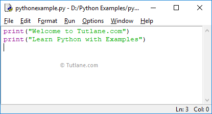 Python idle save script file